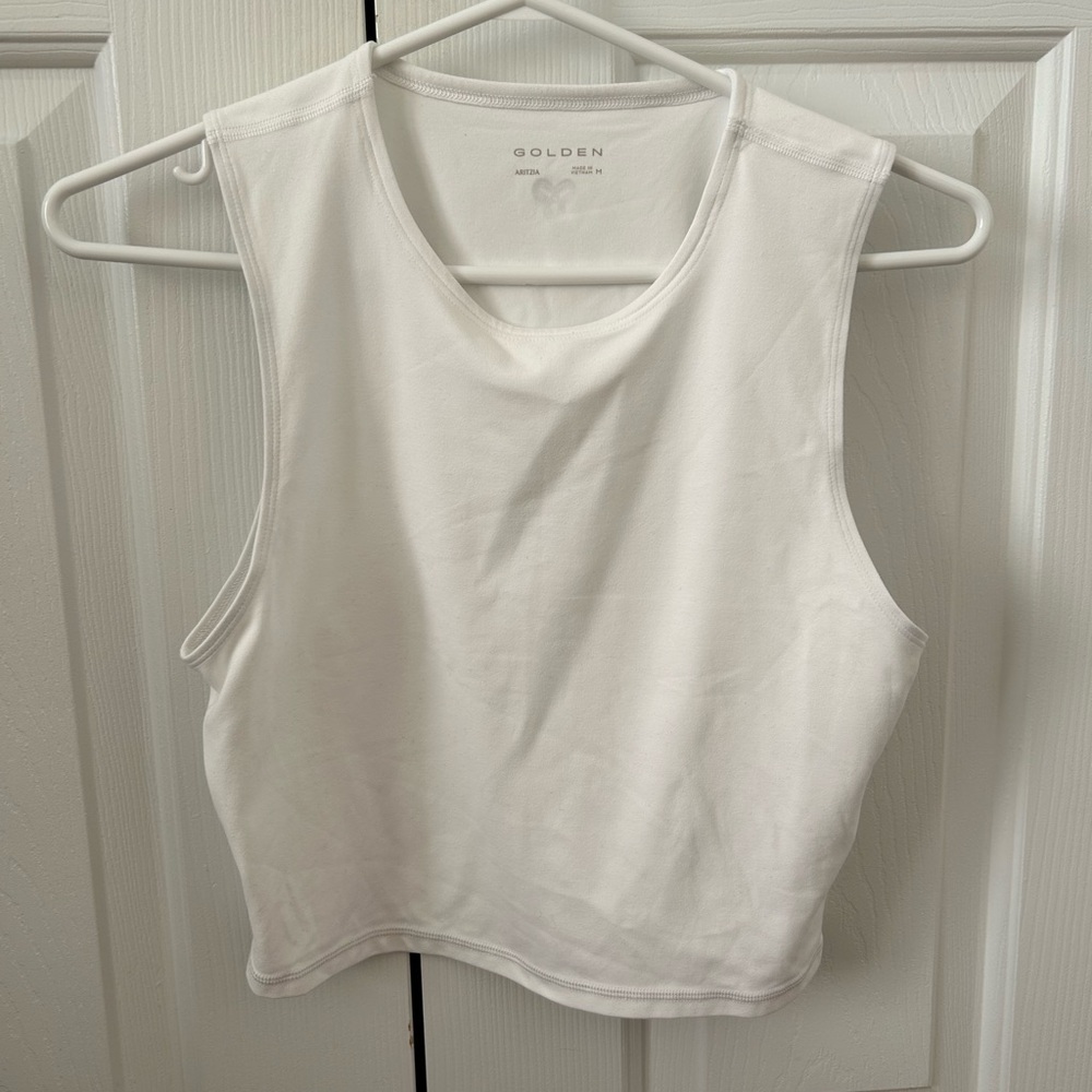 Aritzia GOLDEN white workout tank